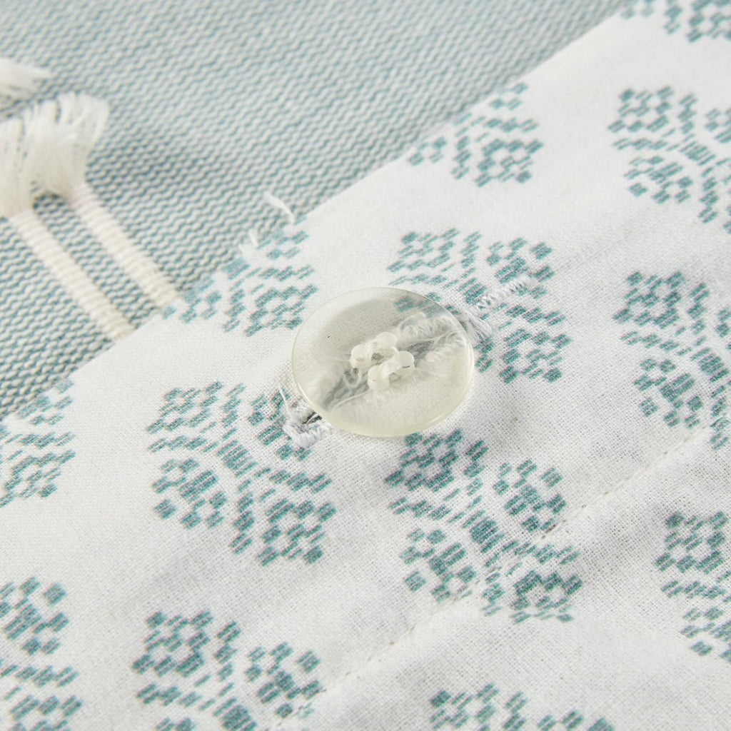 INK+IVY Cotton Duvet Cover Queen Size - 100% Cotton Duvet Cover Set, Boho Bedding Set for All Seasons Farmhouse Bedding Duvet & Sets with 2 Pillowcase, Jacquard Stripes, Aqua 3 Piece Full/Queen