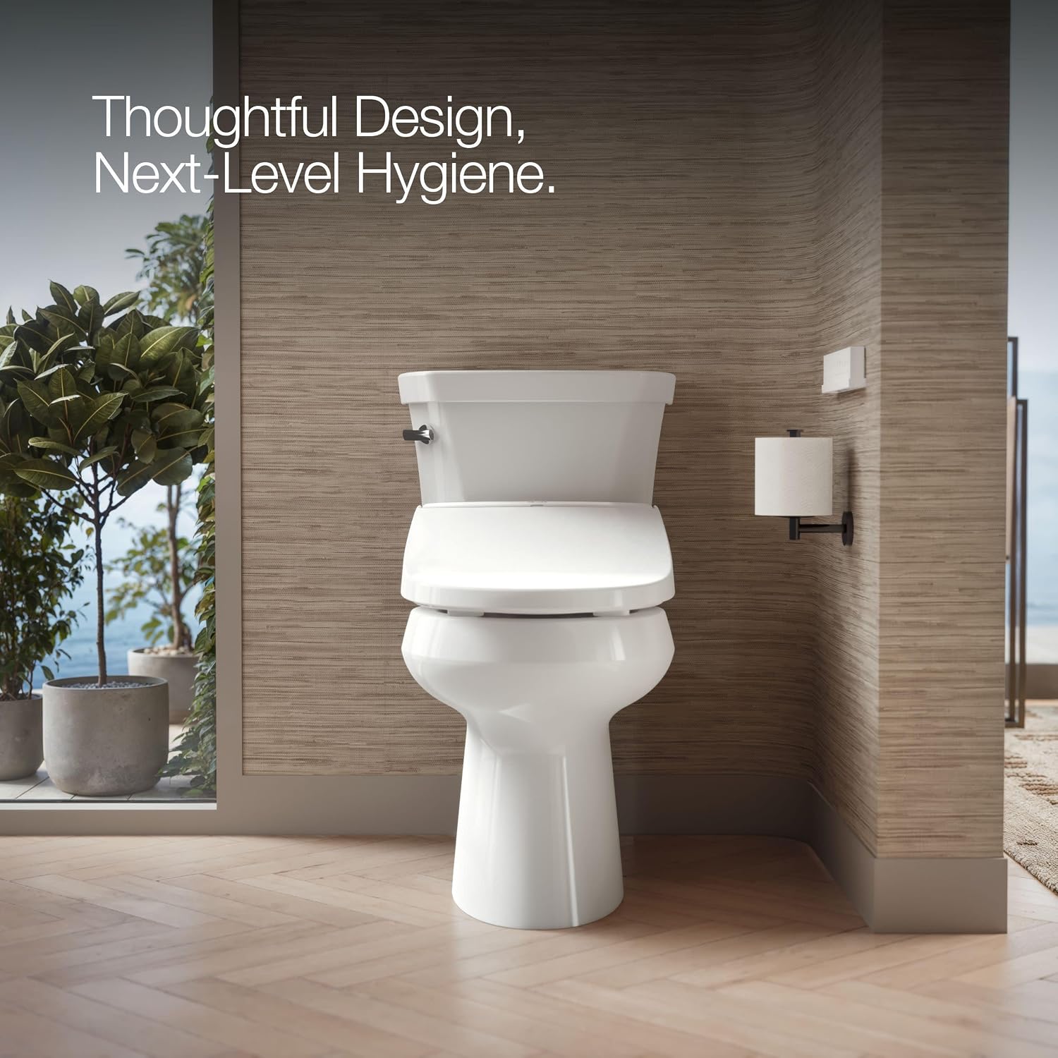 Kohler PureWash E880 Round-Front Bidet Toilet Seat With Remote, Warm Water, Quiet-Close Lid Prevents Slamming, Easy Installation with Quick-Release, Self-Cleaning Wand, Adjustable Water Pressure