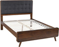 Coaster Home Furnishings Robyn Contemporary 5-Piece Bedroom Set Fabric Upholstered Queen Size Panel Bed Frame 53-inch Headboard Dark Walnut 205131Q-S5