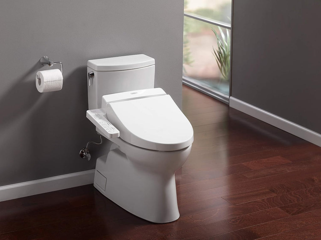 TOTO SW2034#01 C100 Electronic Bidet Toilet Cleansing Water, Heated Seat, Deodorizer, Warm Air Dryer, and PREMIST, Elongated, Cotton White