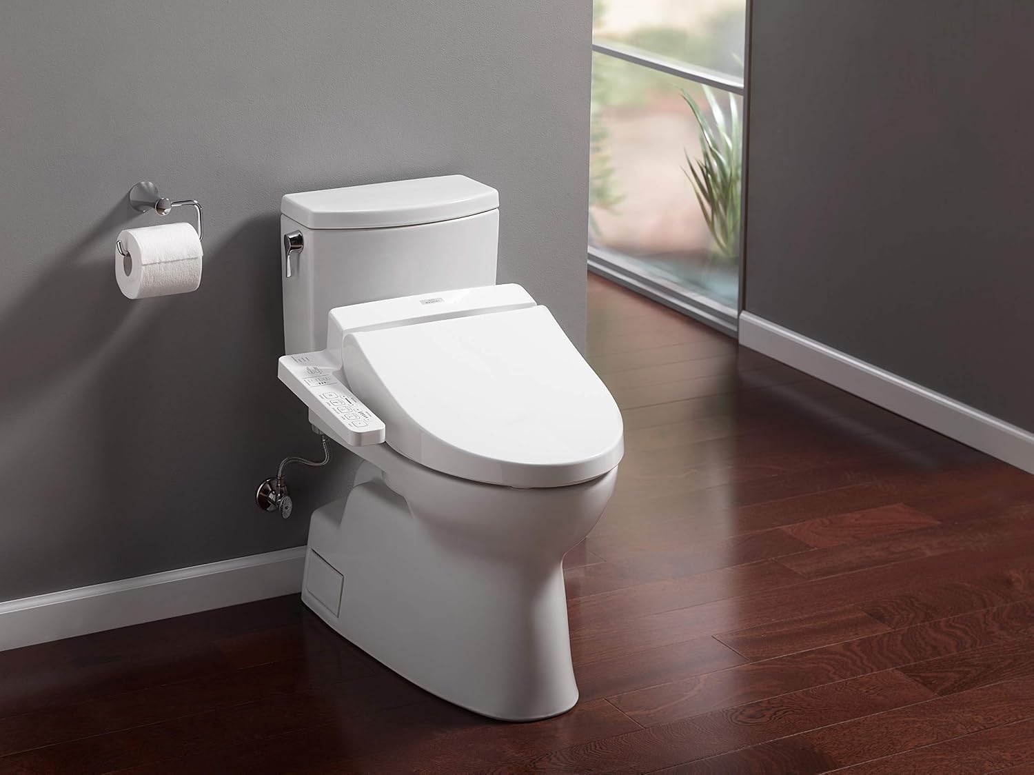 TOTO SW2034#01 C100 Electronic Bidet Toilet Cleansing Water, Heated Seat, Deodorizer, Warm Air Dryer, and PREMIST, Elongated, Cotton White