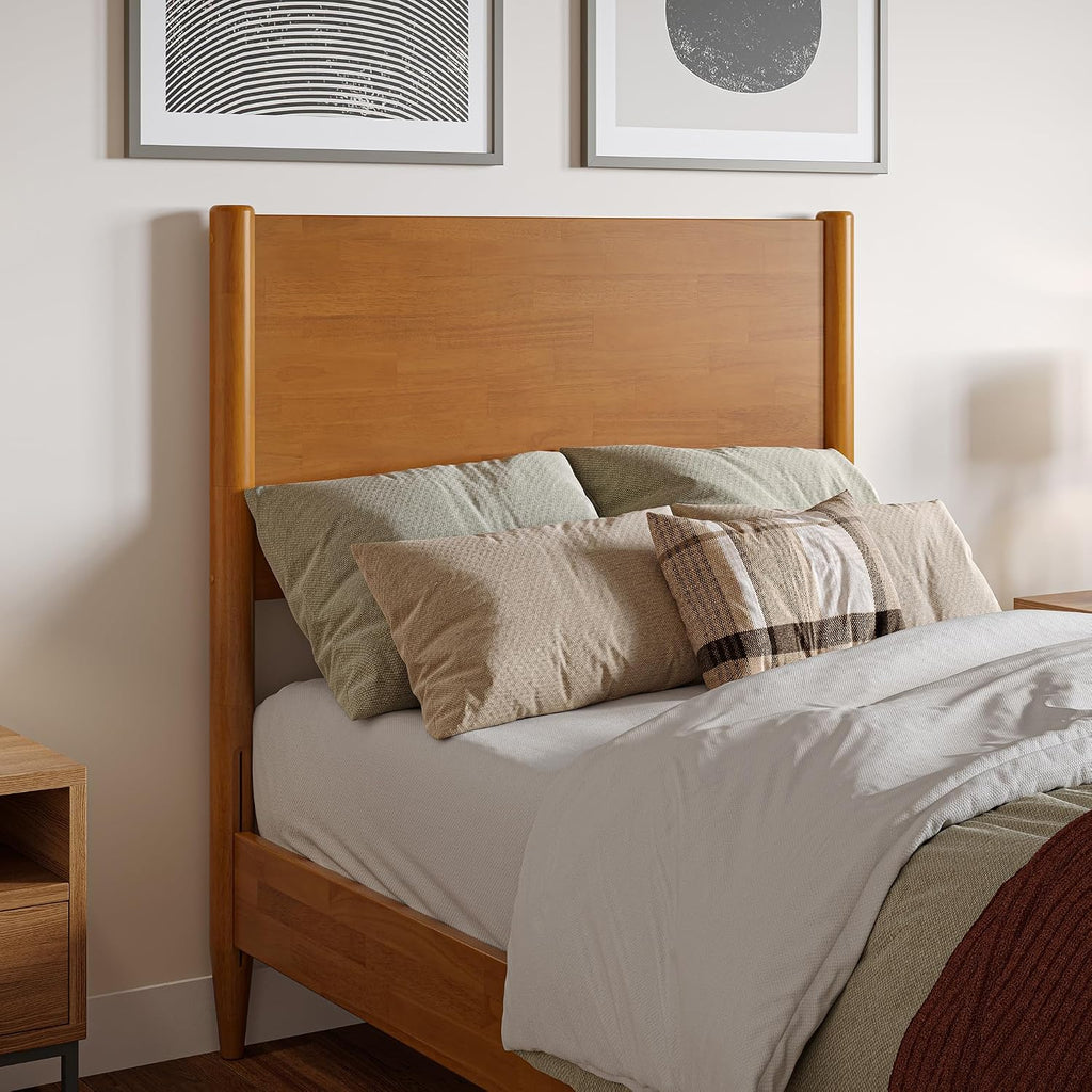 AFI, Pasadena Twin XL Solid Wood Low Profile Platform Bed, Light Toffee