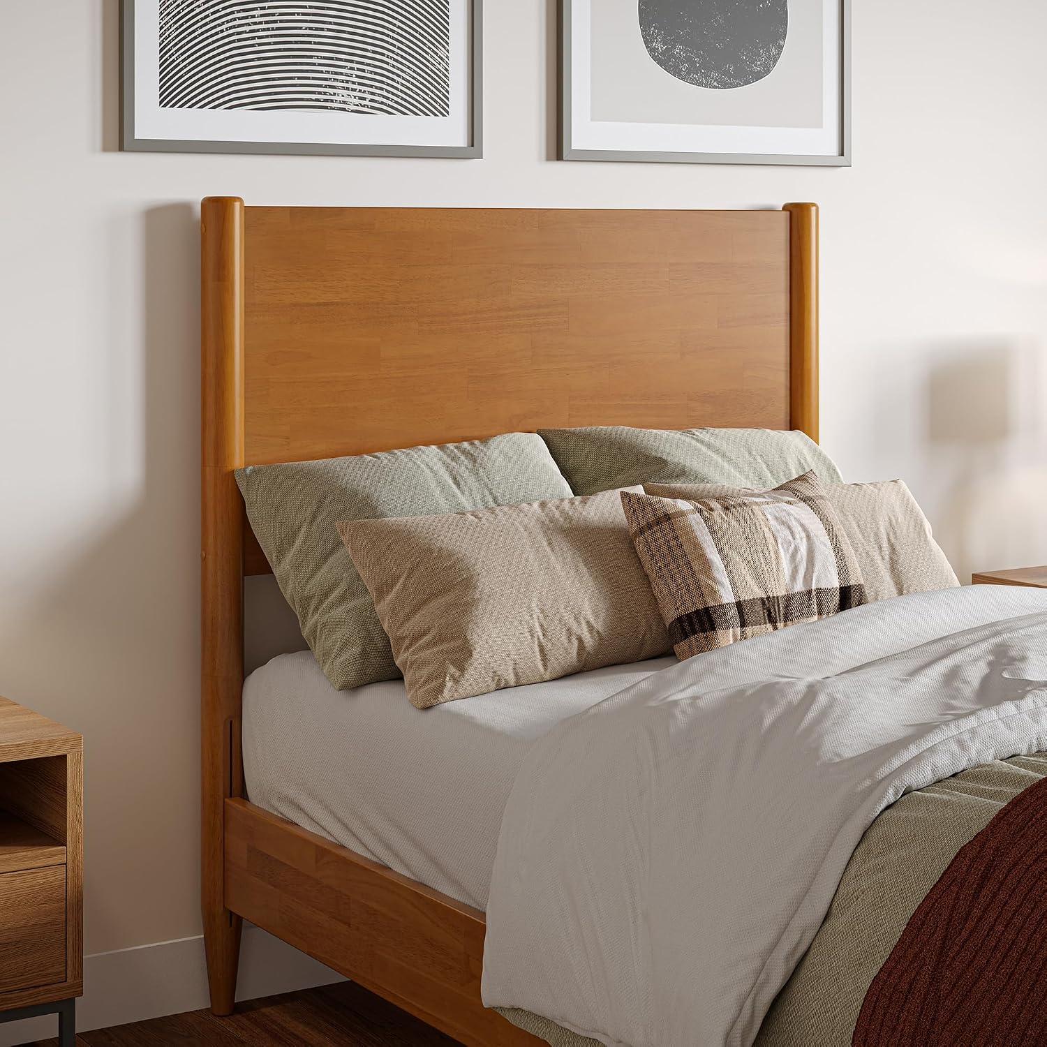 AFI, Pasadena Twin XL Solid Wood Low Profile Platform Bed, Light Toffee