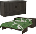 NIGHT & DAY Furniture Murphy Cube Cabinet Bed (Fluted Stonewash)