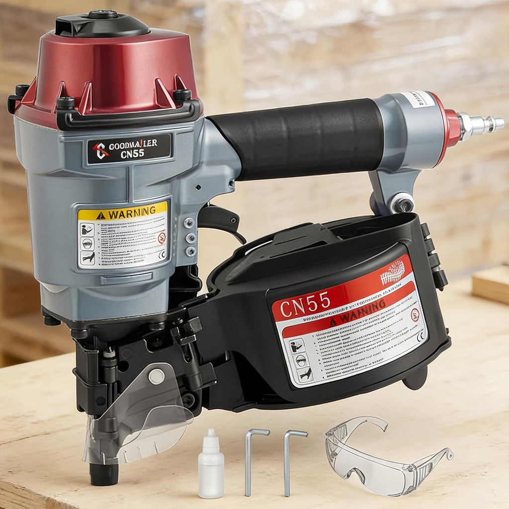 CN55 Siding Nailer 15 Degree 1 Inch To 2-1/4-Inch Coil Siding Nailer Fast Shooting for Wooden Pallet Packing Wood Fencing