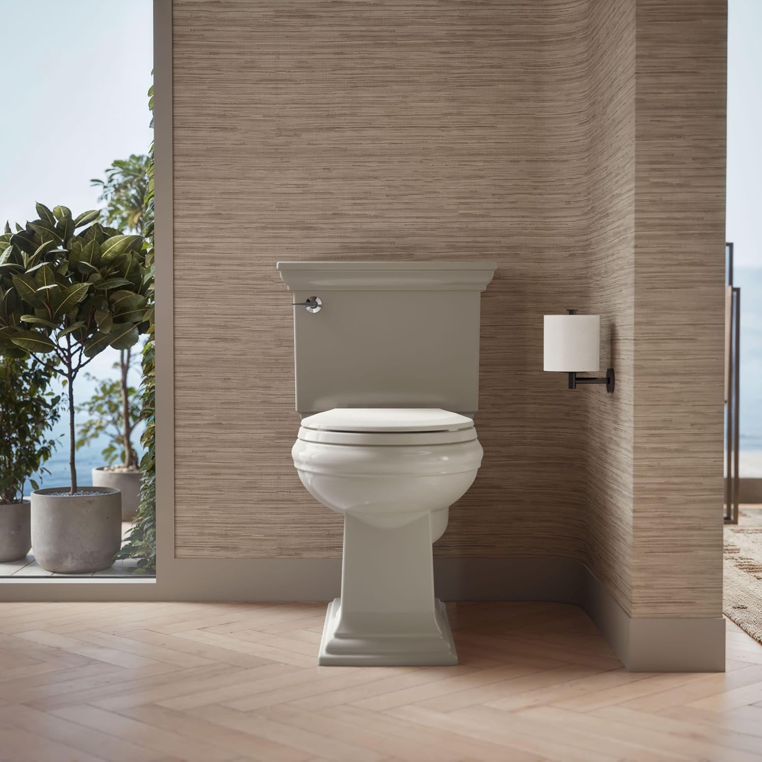 Kohler K-4662-56 Q2 Round Closed-Front Toilet Seat with Quick-Release and Qu, Grey Color LUSTRA, Tender Gray