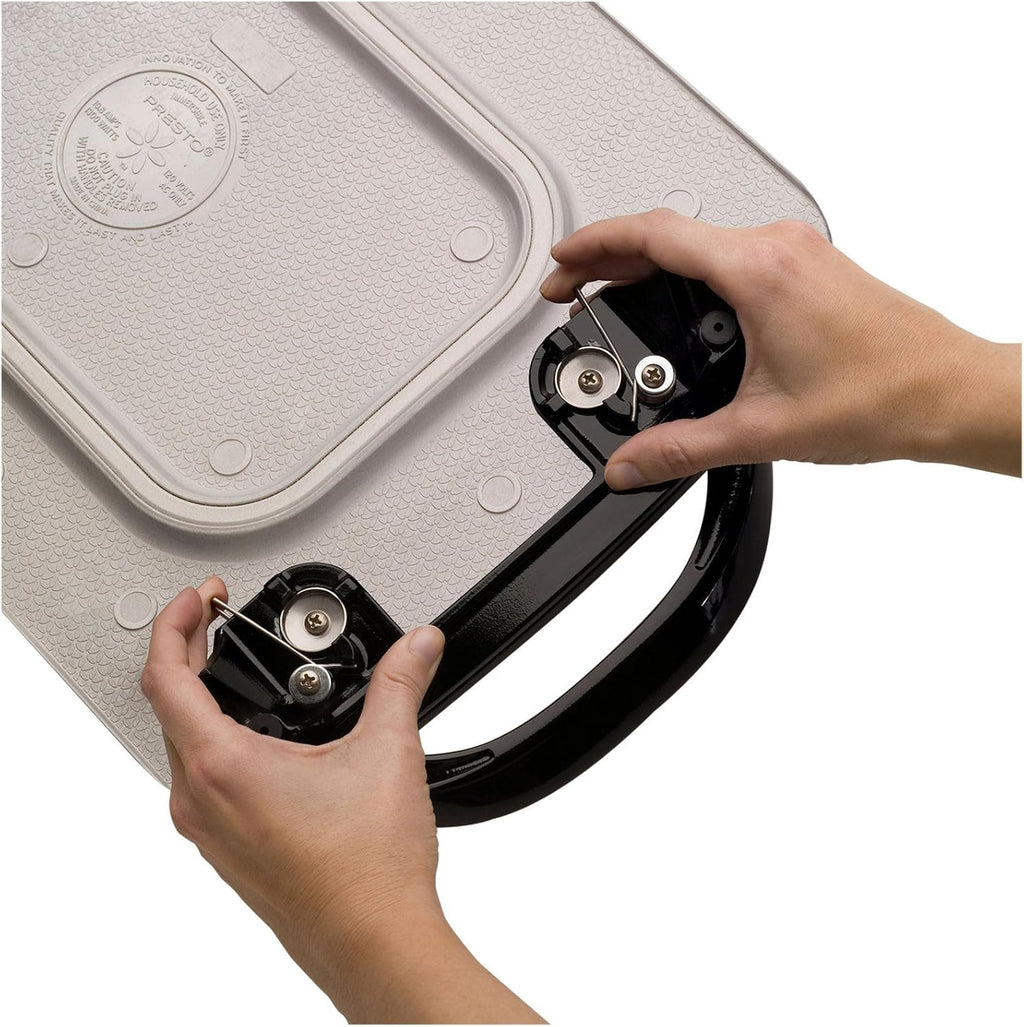Presto Grey Ceramic 06856' Electric Skillet (16') and Presto Ceramic 22-inch 07062 Electric Griddle with removable handles, Black