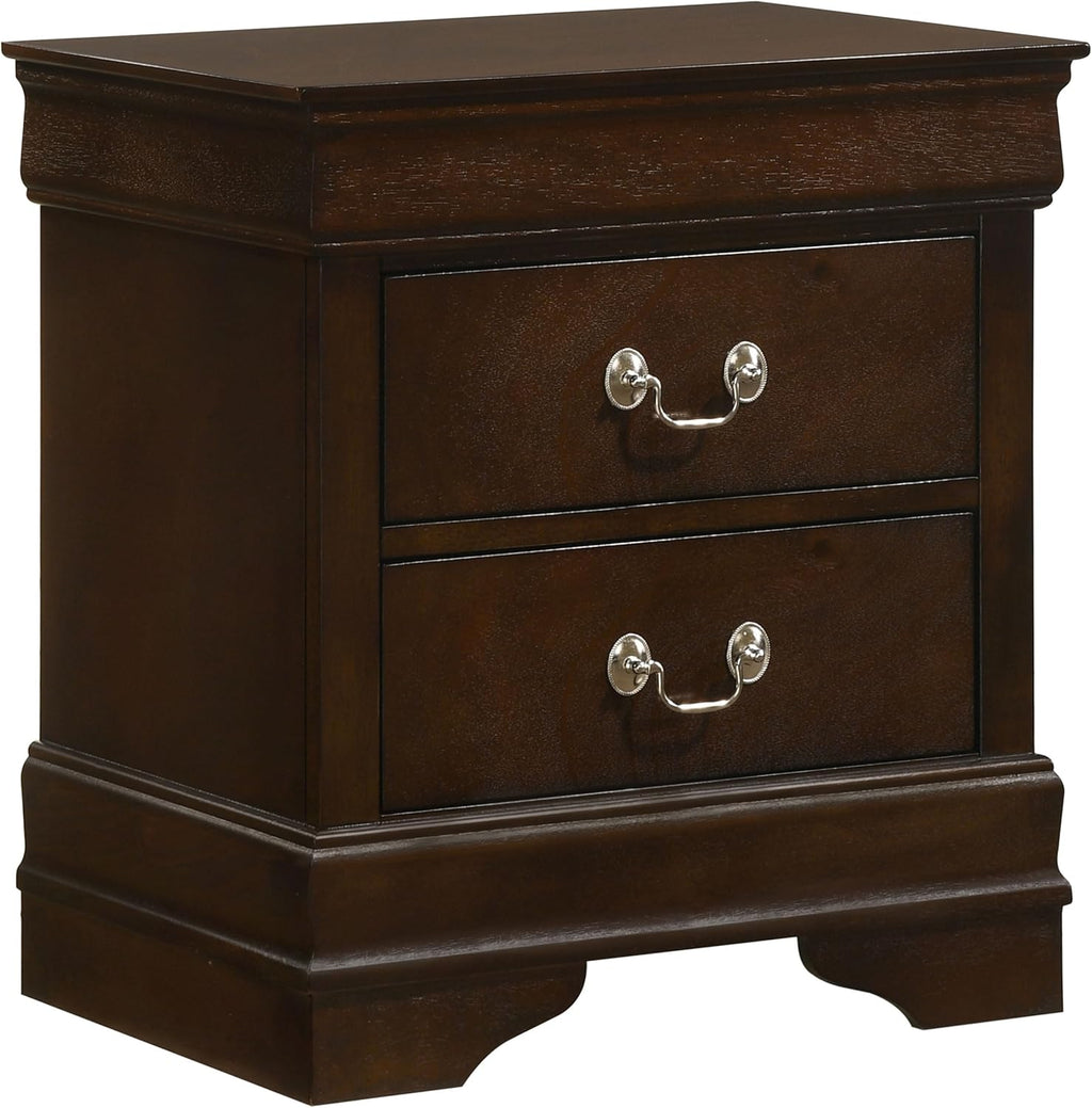 Coaster Home Furnishings Louis Philippe 5-piece Bedroom Set Queen Size Traditional Wooden Sleigh Bed Frame 47-Inch Panel Headboard Nightstand Dresser Mirror and Chest Cappuccino Brown 202411Q-S5
