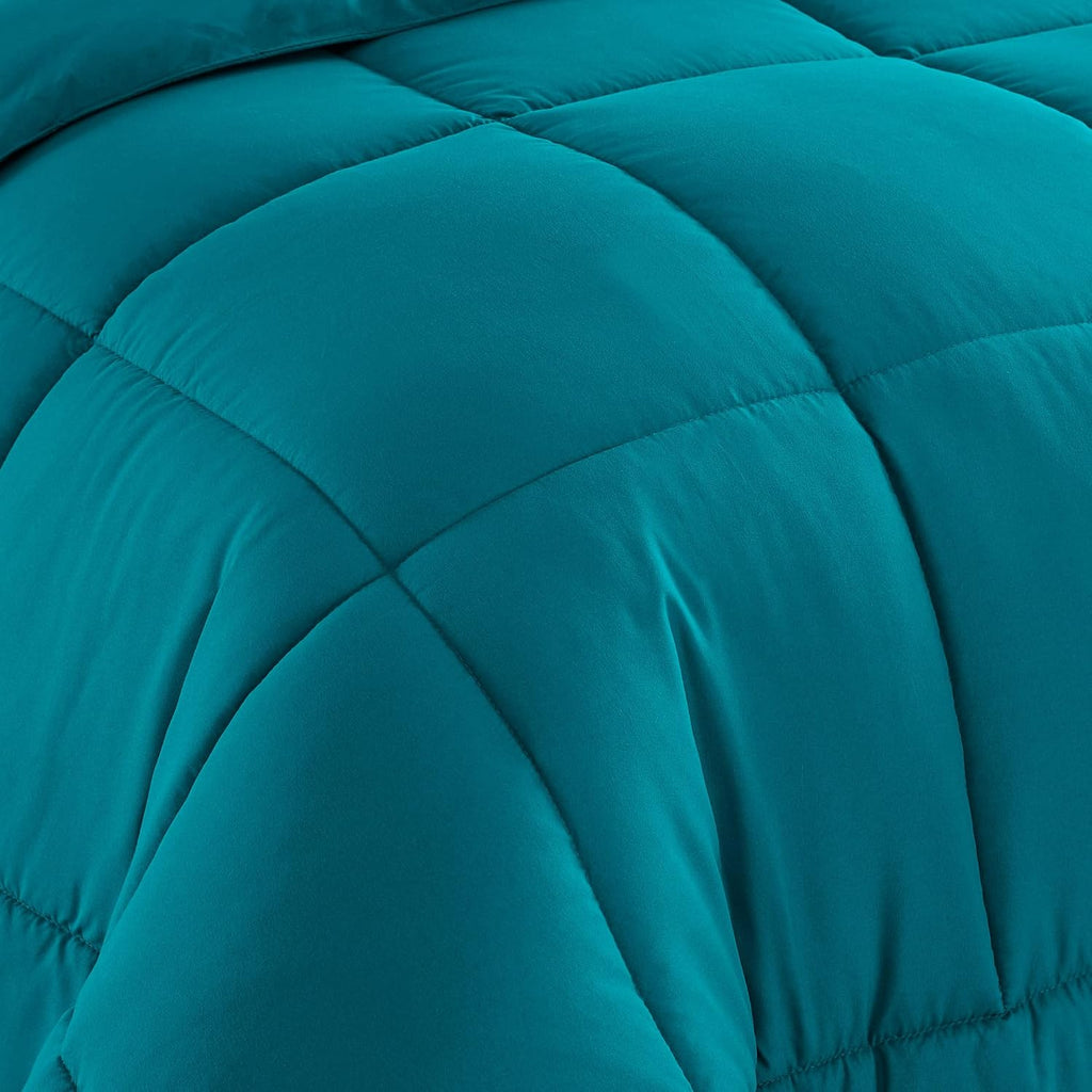 Sweet Home Collection 5 Piece Comforter Set Bag Solid Color All Season Soft Down Alternative Blanket & Luxurious Microfiber Bed Sheets, Teal, Twin (Pack of 4)