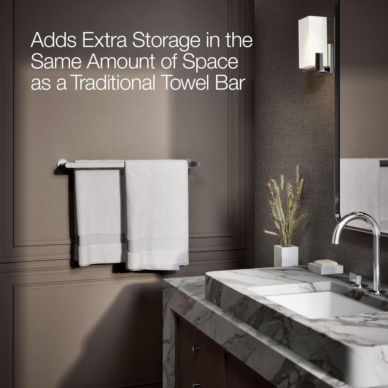 Kohler 73144-CP Composed® 24' Double Towel bar, Polished Chrome