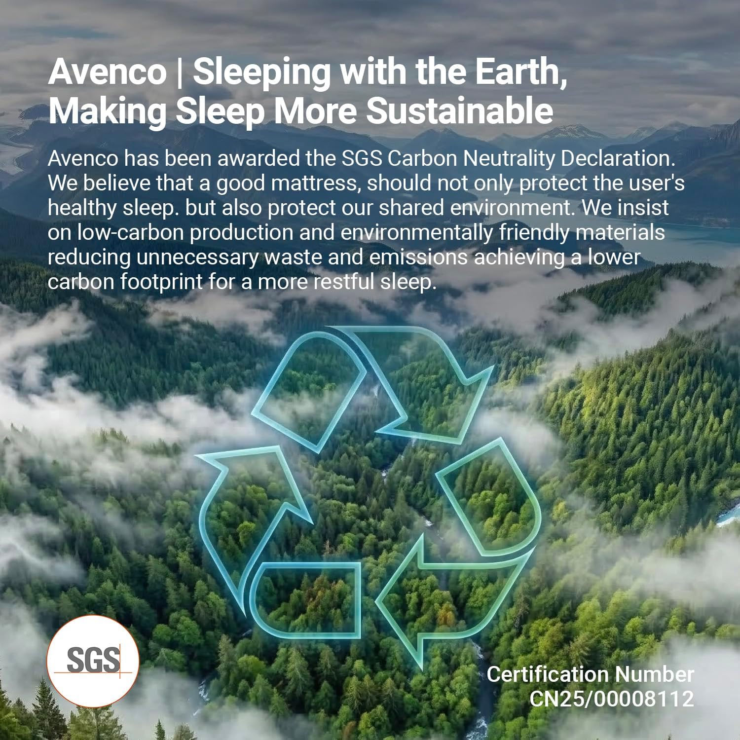 Avenco 10 Inch King Size Mattress for Deep Sleep, King Mattresses with Smart Coil Spring Technology for Pressure Relief, Breathable Cover Motion Isolation CertiPUR-US Certified Bed Mattress in a Box