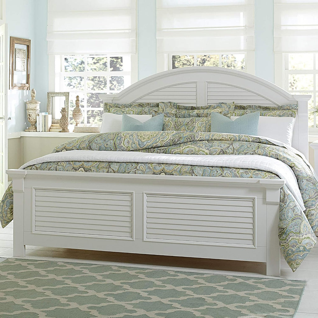 Liberty Furniture Industries Summer House I King Panel Bed, White, W82 x D88 x H60