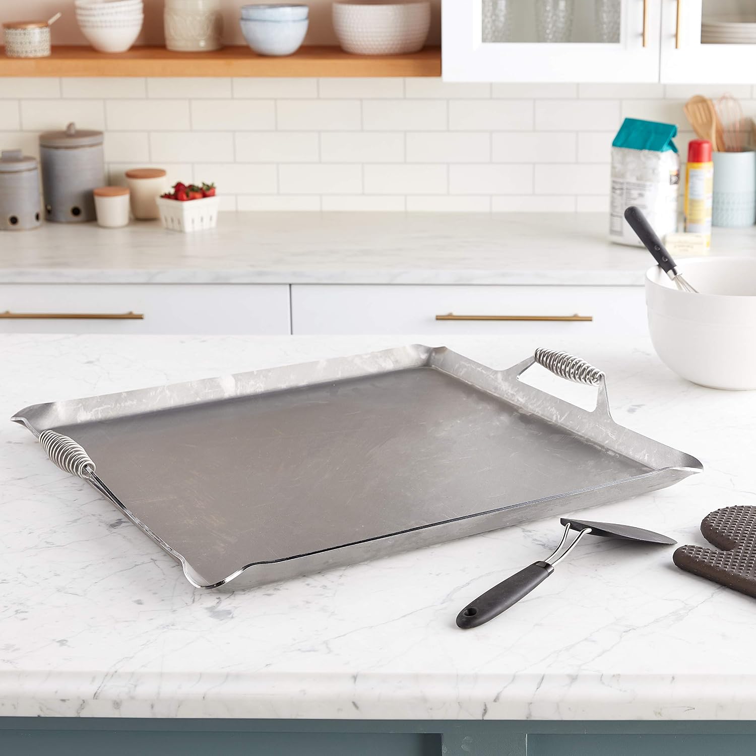 Rocky Mountain Cookware Master Chef 7 Gauge Steel Griddle, 24' x 24', Metal