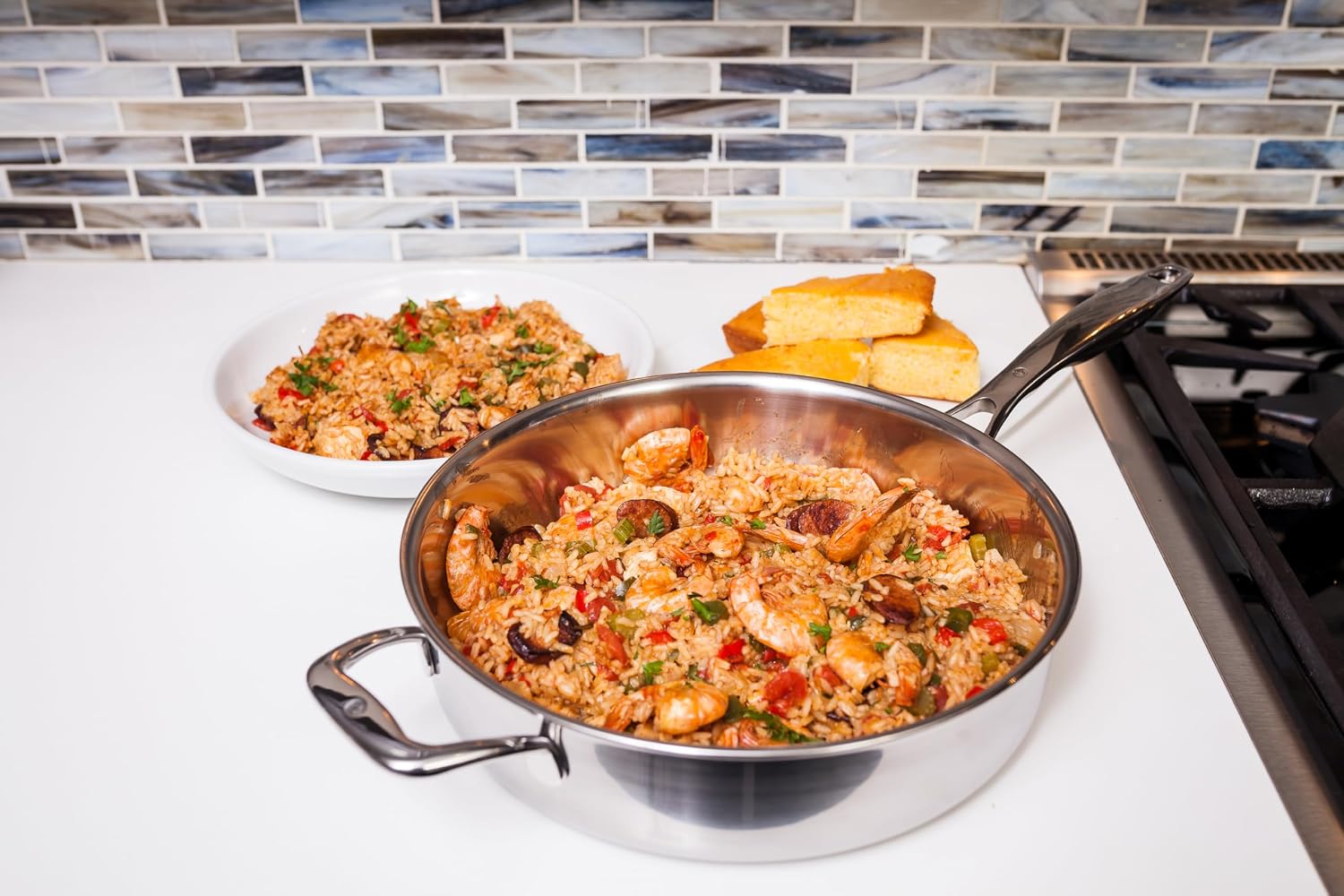 Swiss Diamond Prestige Clad XD Induction Sauté Pan with Lid, 5 Litre Capacity