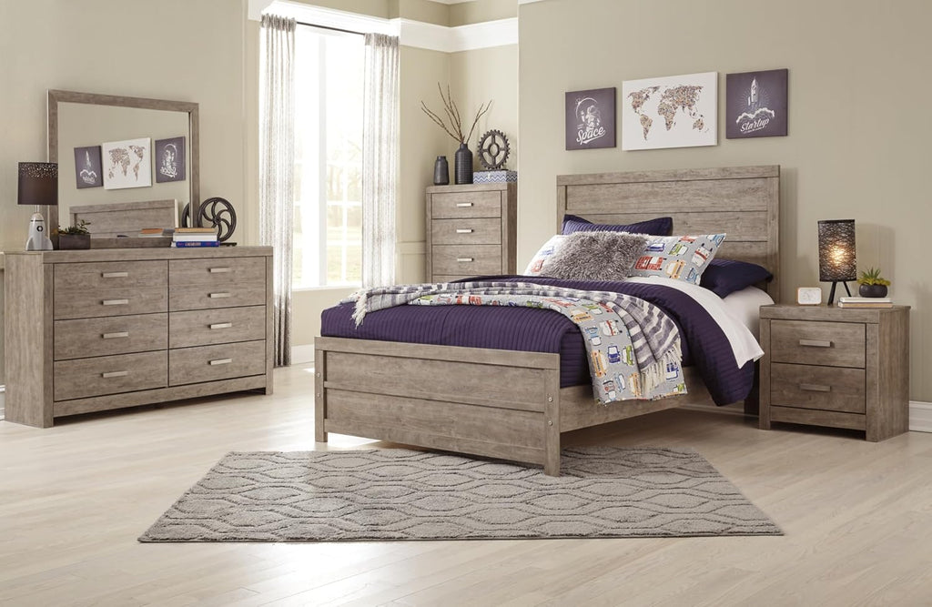 Signature Design by Ashley Culverbach Farmhouse Full Panel Bed, Foundation or Box Spring Needed, Gray