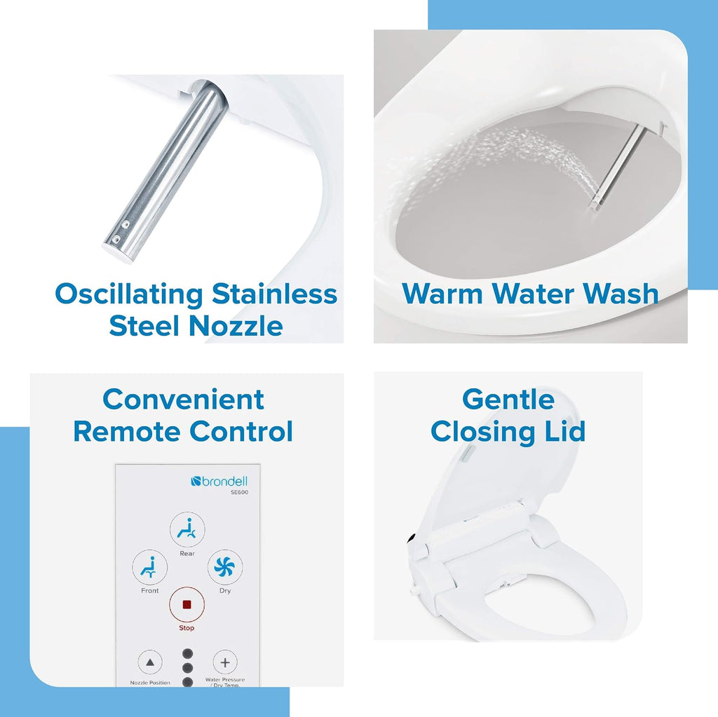 Brondell Swash SE600 Bidet Toilet Seat for Round Toilets and Brondell SWF44 Swash Bidet Filter Bundle
