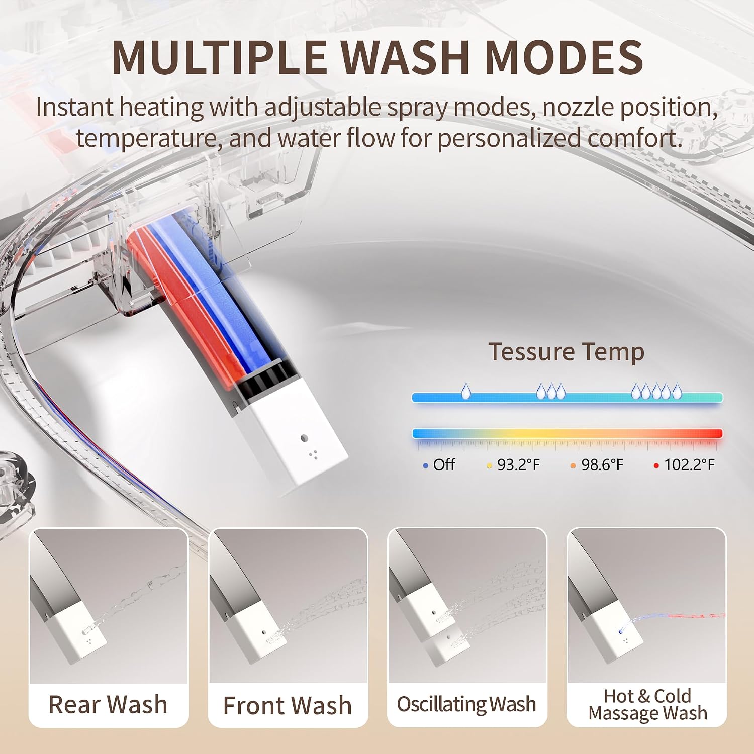 DeerValley Smart Toilet Auto Open & Close One Piece Tankless Toilet with Bidet Built in Auto Flush Warm Water Air Dryer Heated Seat Intelligent Water Filter for Modern Luxury Smart Home - DV-1S0029Pro