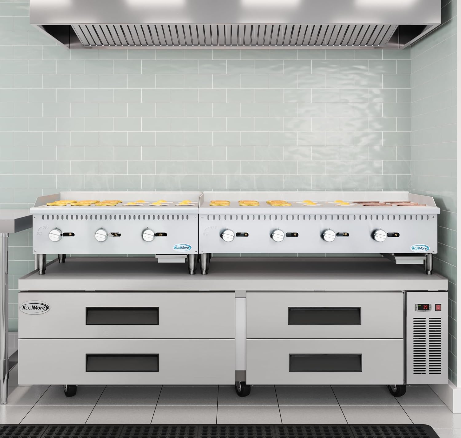 KoolMore 36 in. Natural Gas 3-Burner Griddle with 90,000 BTU in Stainless-Steel, ETL LIsted (KM-GG3-36M)