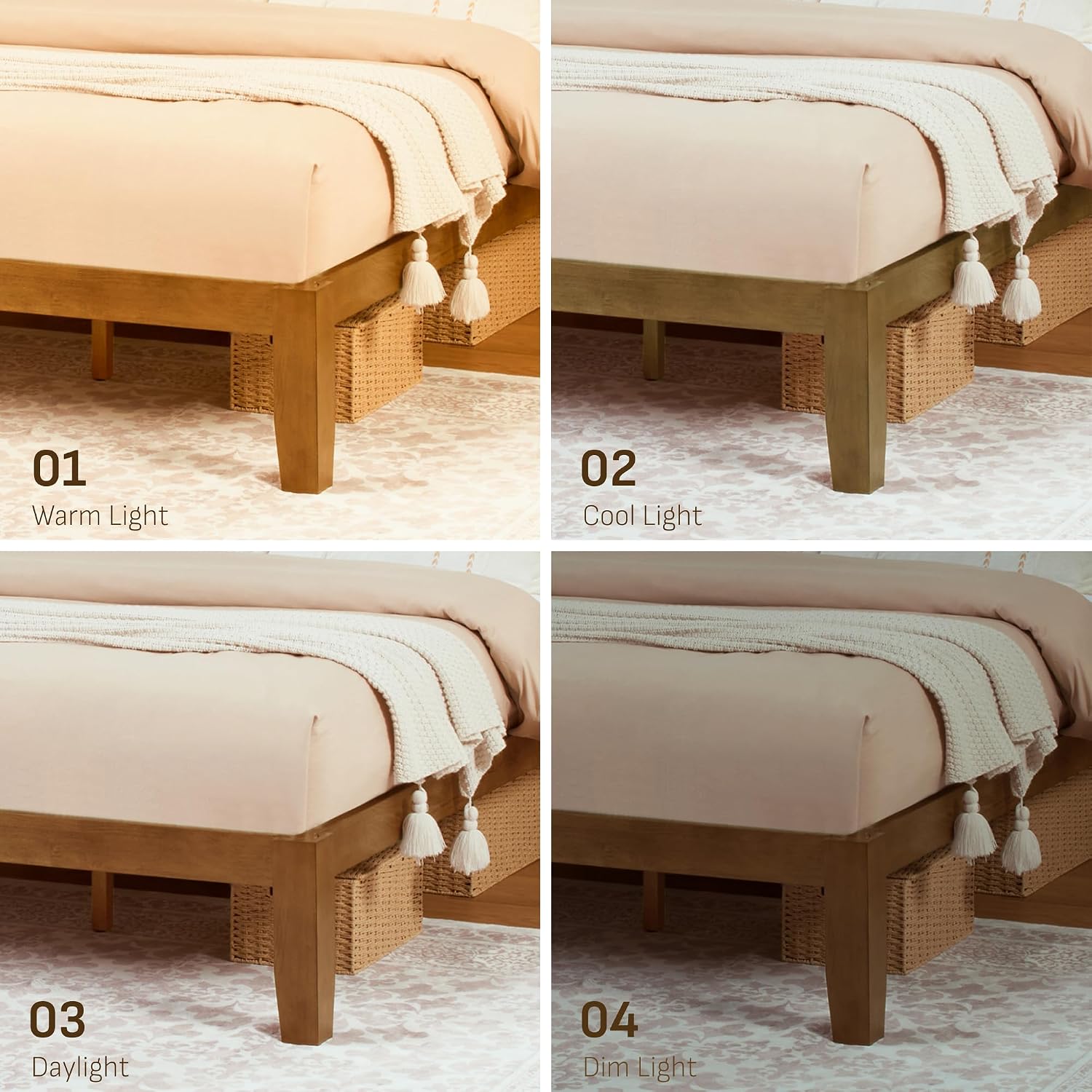 Softa Mikor Queen Japanese Joinery Bed Frame, Solid Rubberwood Platform Bed, 1500 Lbs Heavy Duty Slats Support, SGS Certified, 15Min No-Tool Setup, Under-Bed Storage, No Box Spring Needed, Noise-Free