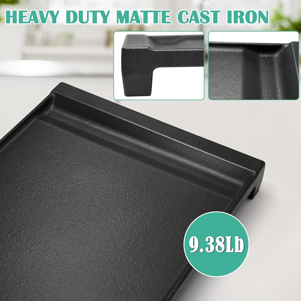 WB31X24738 Cast Iron Griddle & WB31X27151 Stove Grates Replacement for GE Gas Stove JGBS66REKSS, JGB700SEJ4SS, JGSS66SEL1SS, JGSS66SEL3SS, Griddle Plate Side Burner Grate Cooktop for GE Range Parts.