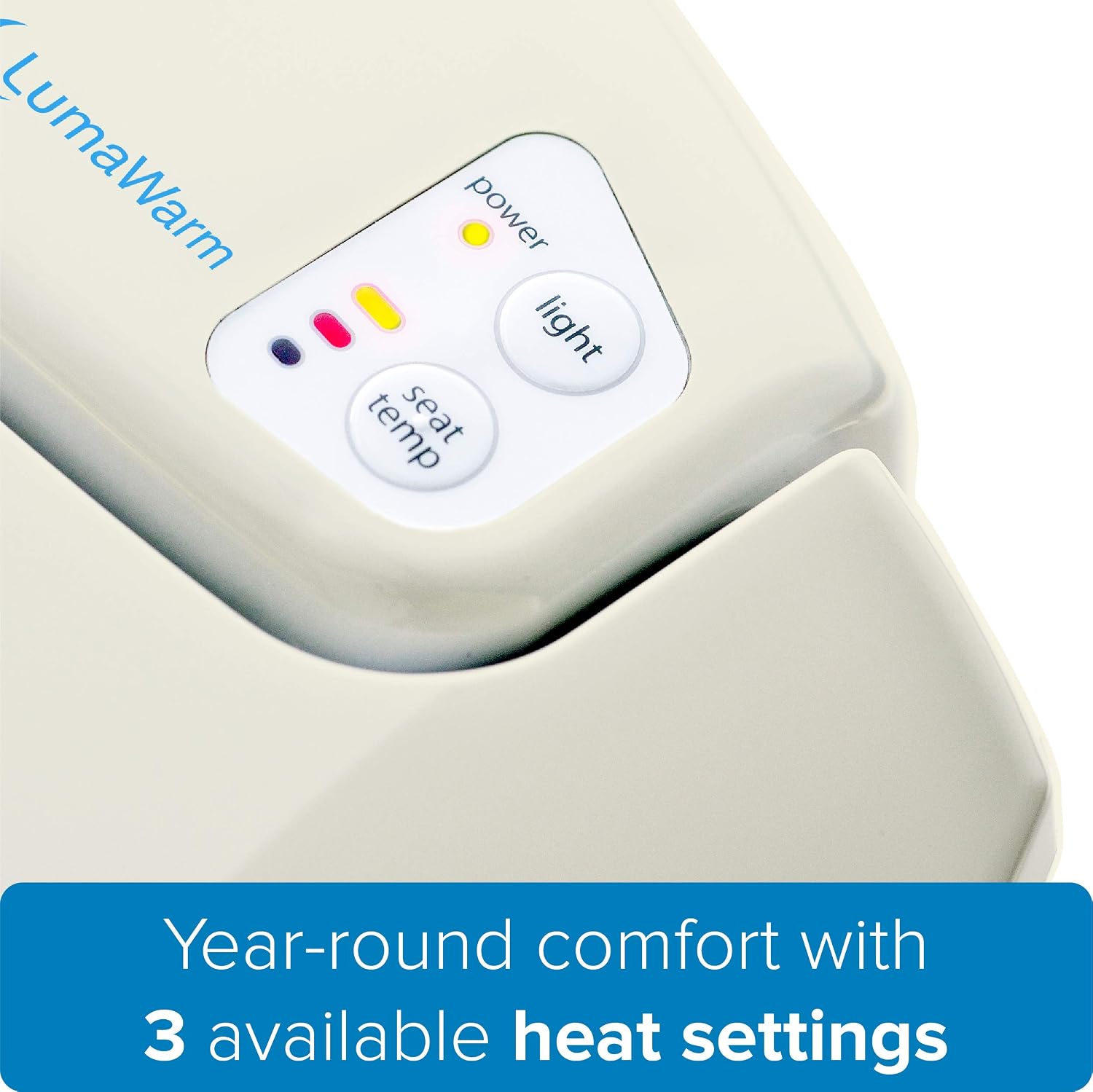 Brondell L60-EB LumaWarm Heated Nightlight Elongated Toilet Seat, Biscuit