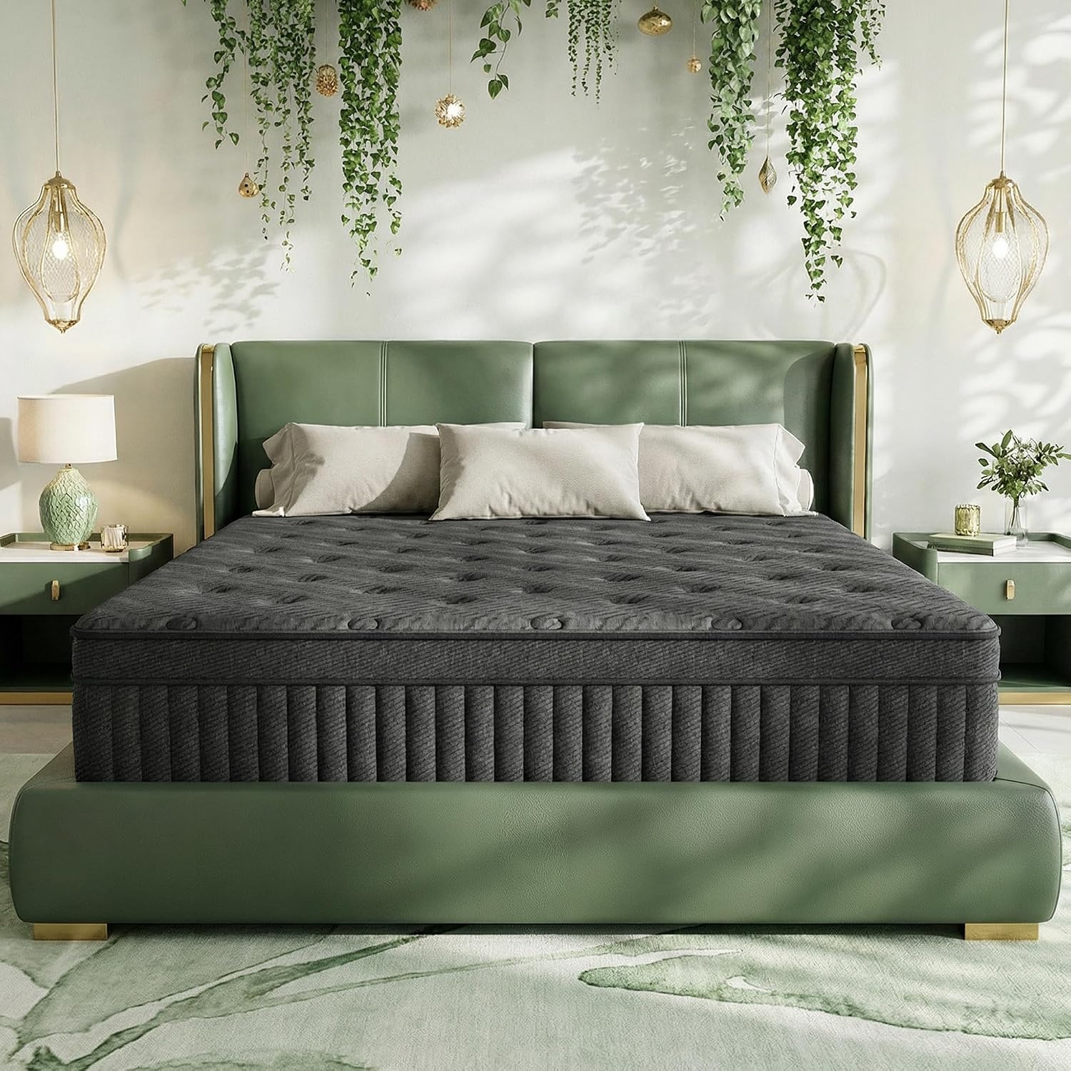 inight 12 Inch King Hybrid Mattress, Medium Firm Balanced Support with Nebulign Foam & Pocket Springs, Pressure Relief for Average Weight (130-230lbs), Fiberglass-Free, CFR 1633 Compliant