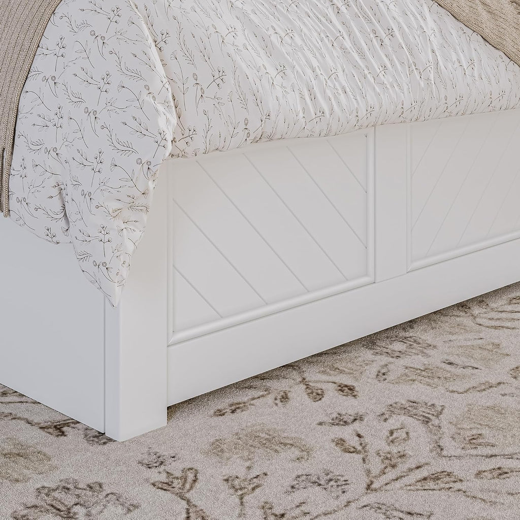 AFI, Canyon Twin Platform Bed with Matching Footboard & Storage Drawers, White