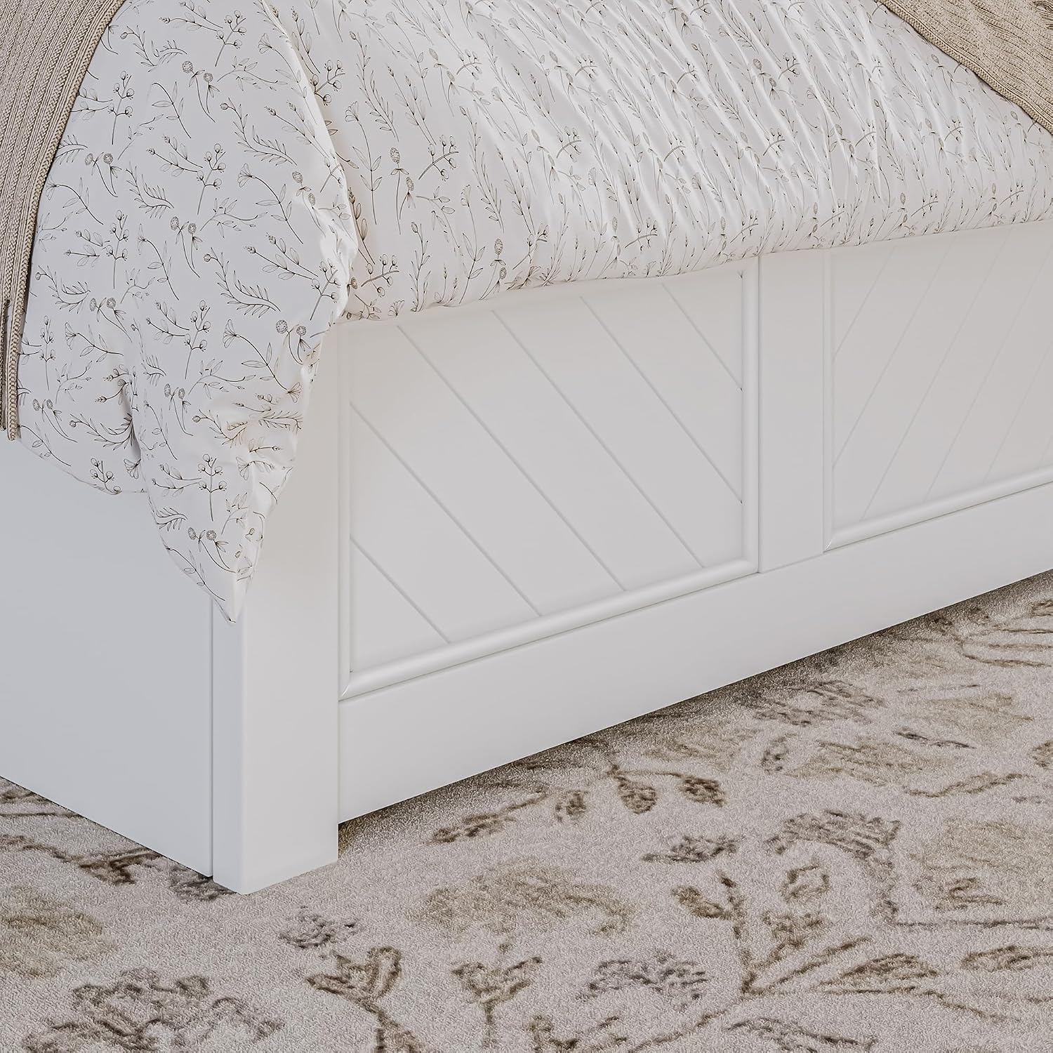 AFI, Canyon Twin Platform Bed with Matching Footboard & Storage Drawers, White