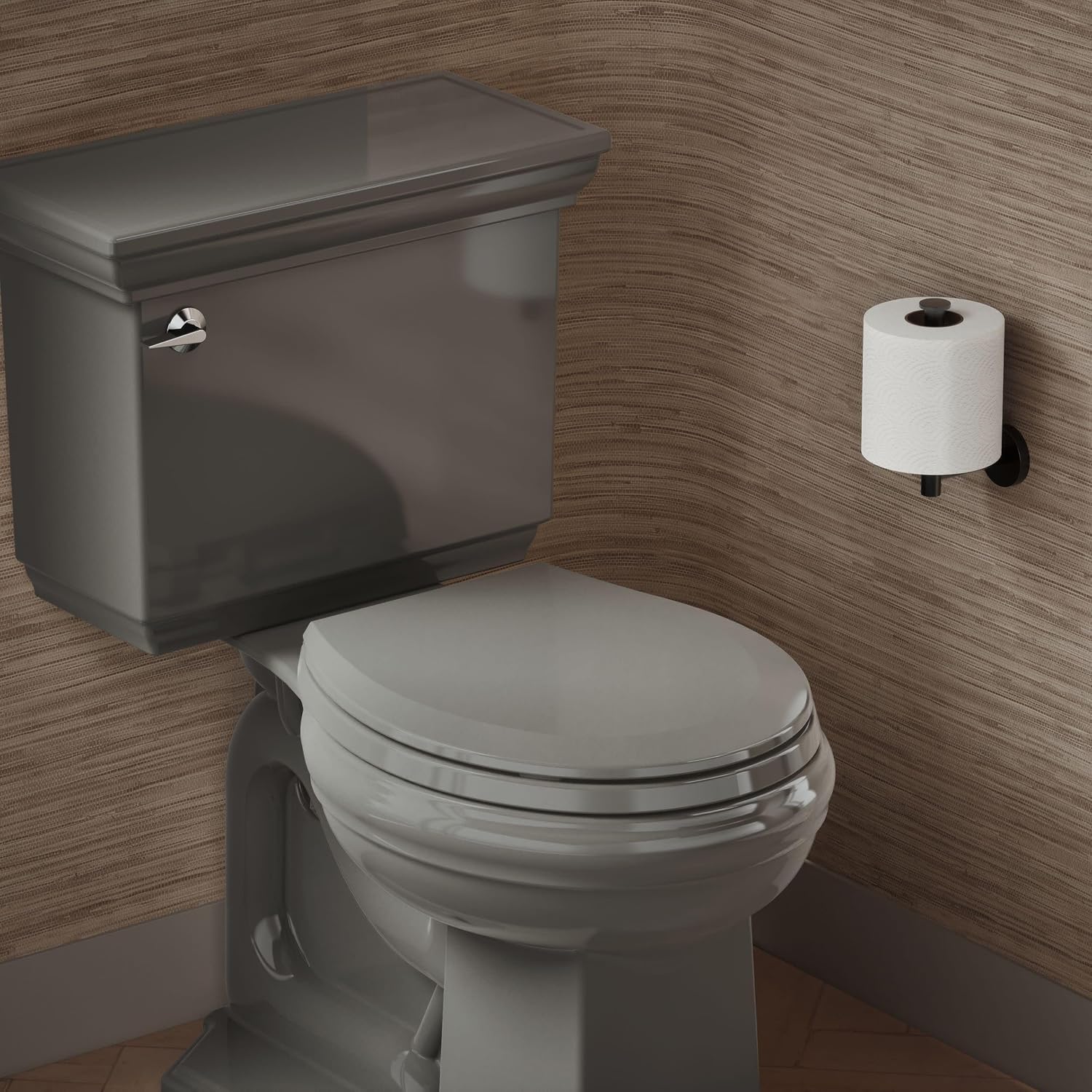 Kohler K-4662-58 Lustra Closed-Front Round Toilet Seat Thunder Grey