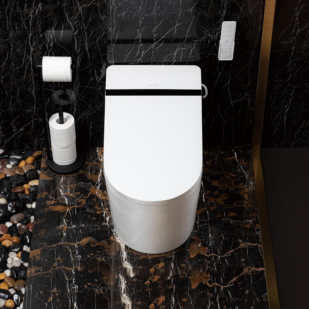 WOODBRIDGE Smart Toilet,Auto Open & Close,Foot Sensor Operation,Auto Flush,Heated Seat,Tankless One Piece Elongated Toilet,T-0099