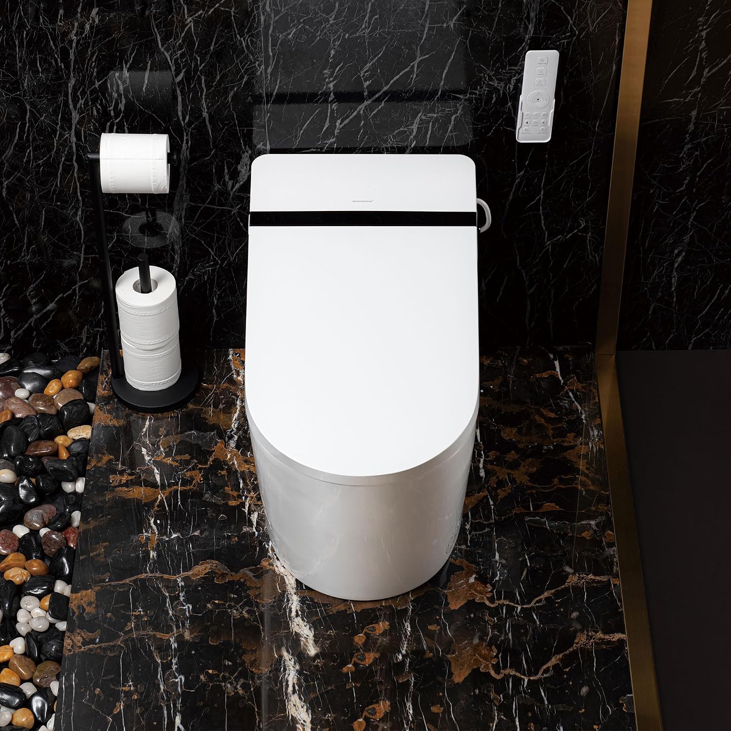 WOODBRIDGE Smart Toilet,Auto Open & Close,Foot Sensor Operation,Auto Flush,Heated Seat,Tankless One Piece Elongated Toilet,T-0099