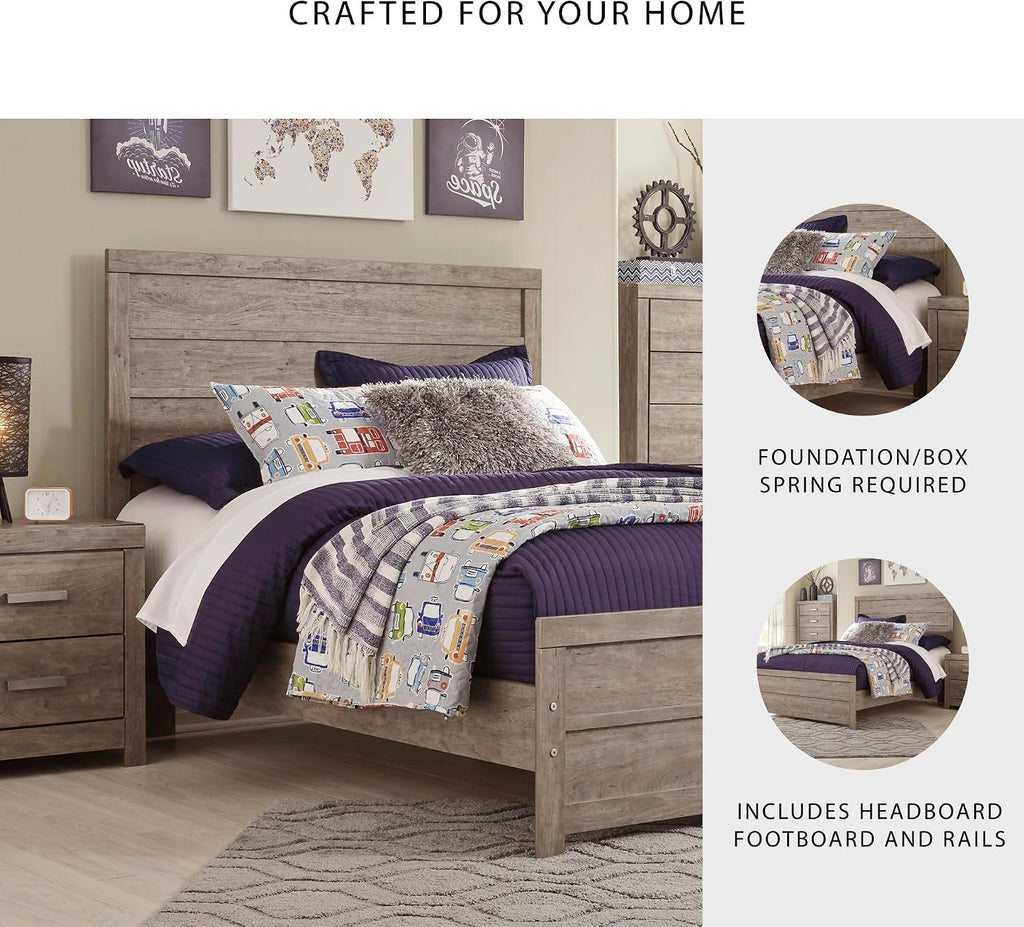 Signature Design by Ashley Culverbach Farmhouse Full Panel Bed, Foundation or Box Spring Needed, Gray