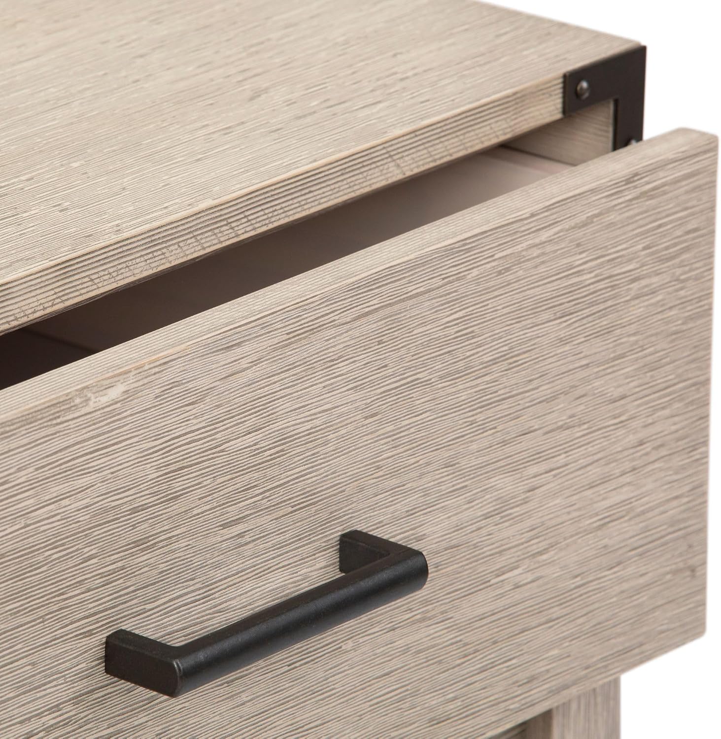 Plank+Beam Contempo Wood Nightstand with 1 Drawer, Wooden Side Table for Bedroom Storage, Bedside End Table, Seashell Wirebrush