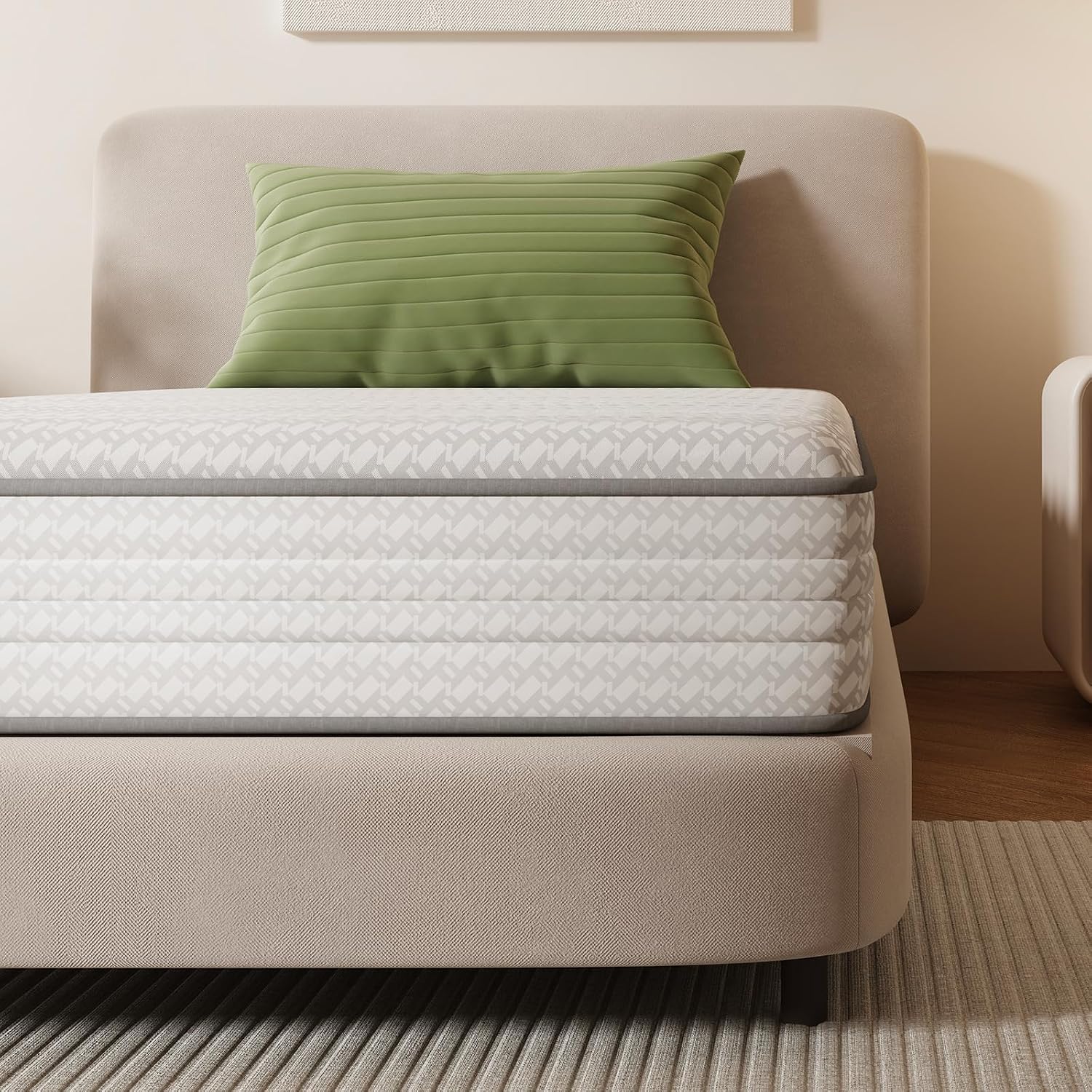 Novilla 6 Inch Twin XL Mattress, Hybrid Twin XL Size Mattresses with BioAir Comfort Foam for Pressure Relief, Medium Plush Colchones with Innerspring CertiPUR-US Certified for Kids Mattress in a Box