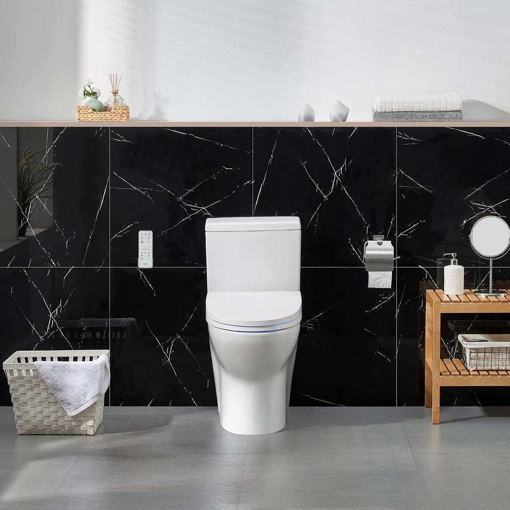 OVE Decors Wilma Smart Toilet with Integrated Bidet Seat, Heated Seat with Auto Flush and Warm Water and Multi Function Remote Control, White
