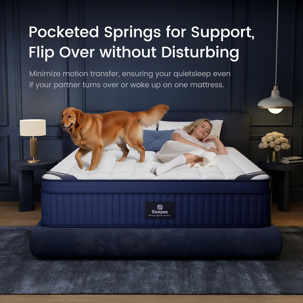 Cal King Mattress, 14 Inch California King Size Mattress in a Box, Medium Pocket Spring and Gel Memory Foam for Superior Comfort, Pressure Relief, Strong Edge Support