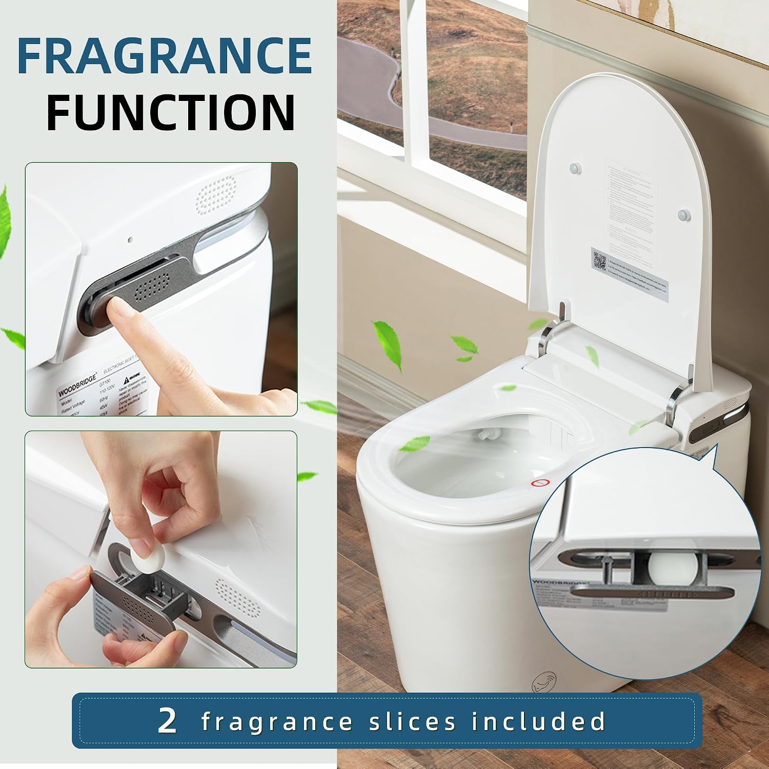 WOODBRIDGE GT100 Smart Toilet,Auto Open/Close Lid, Foot Sensor,Auto Flush, Heated Seat & Fragrance System, ADA Height, Easy Installation, without Bidet
