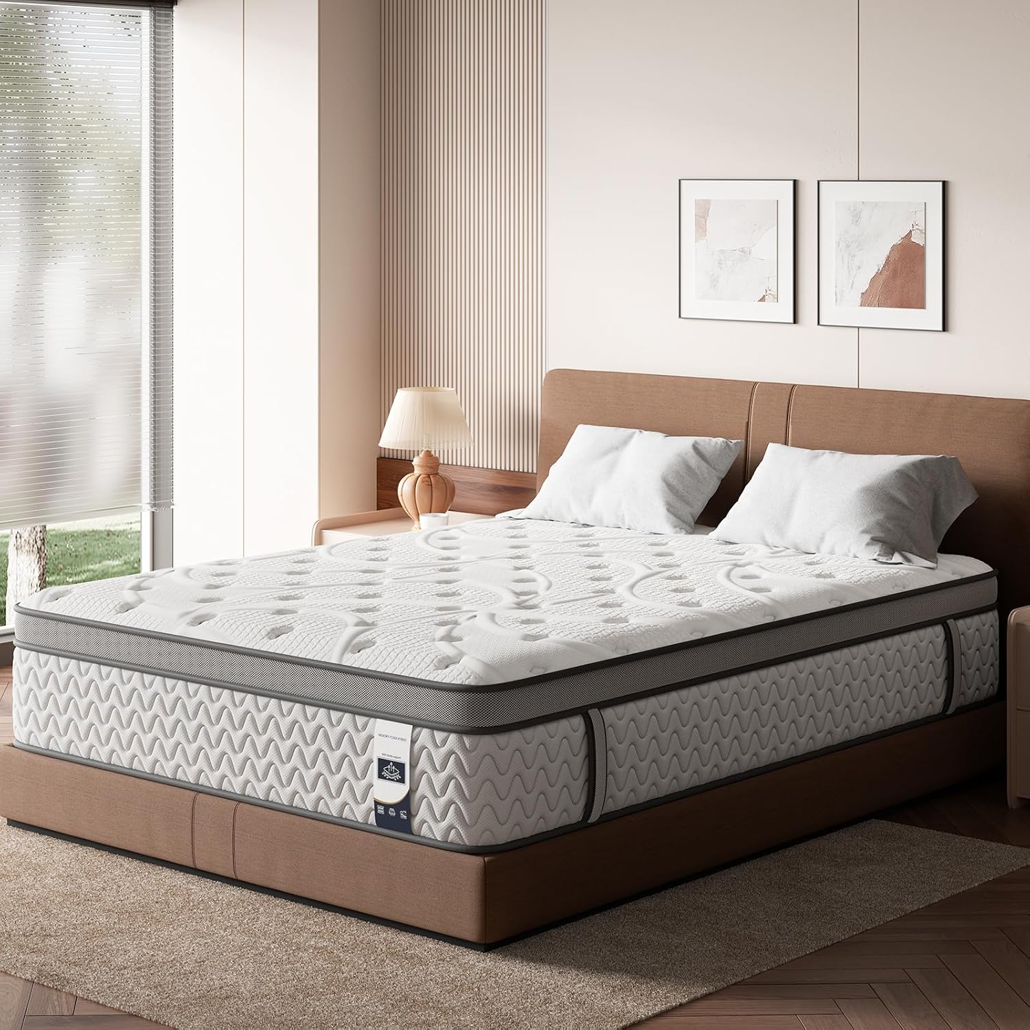 SLEEP100 King Mattress 10 Inch – Hybrid Mattresses for Back Pain, Extra Lumbar & Shoulder Support, Fiberglass-Free & No Odor, 365-Night Trial