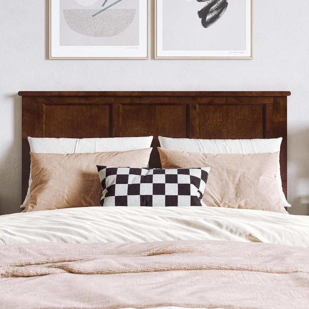 AFI, Charlotte Full Solid Wood Low Profile Platform Bed, Walnut