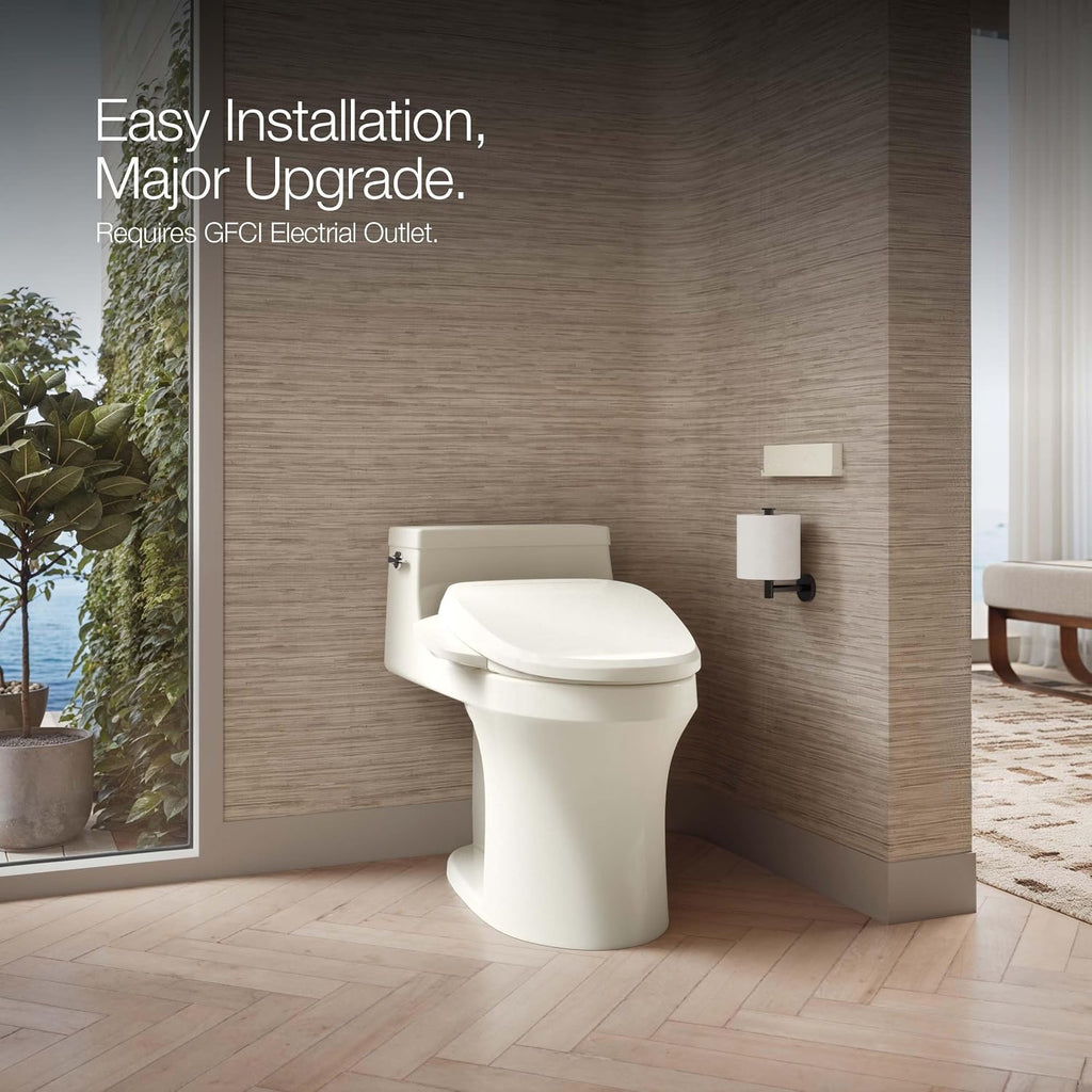 Kohler PureWash M250 Manual Round Bidet Toilet Seat, Biscuit, Quiet-Close Lid Prevents Slamming, Easy Installation with Quick-Release Hinges, Adjustable Spray Position & Pressure (Pack of 2)