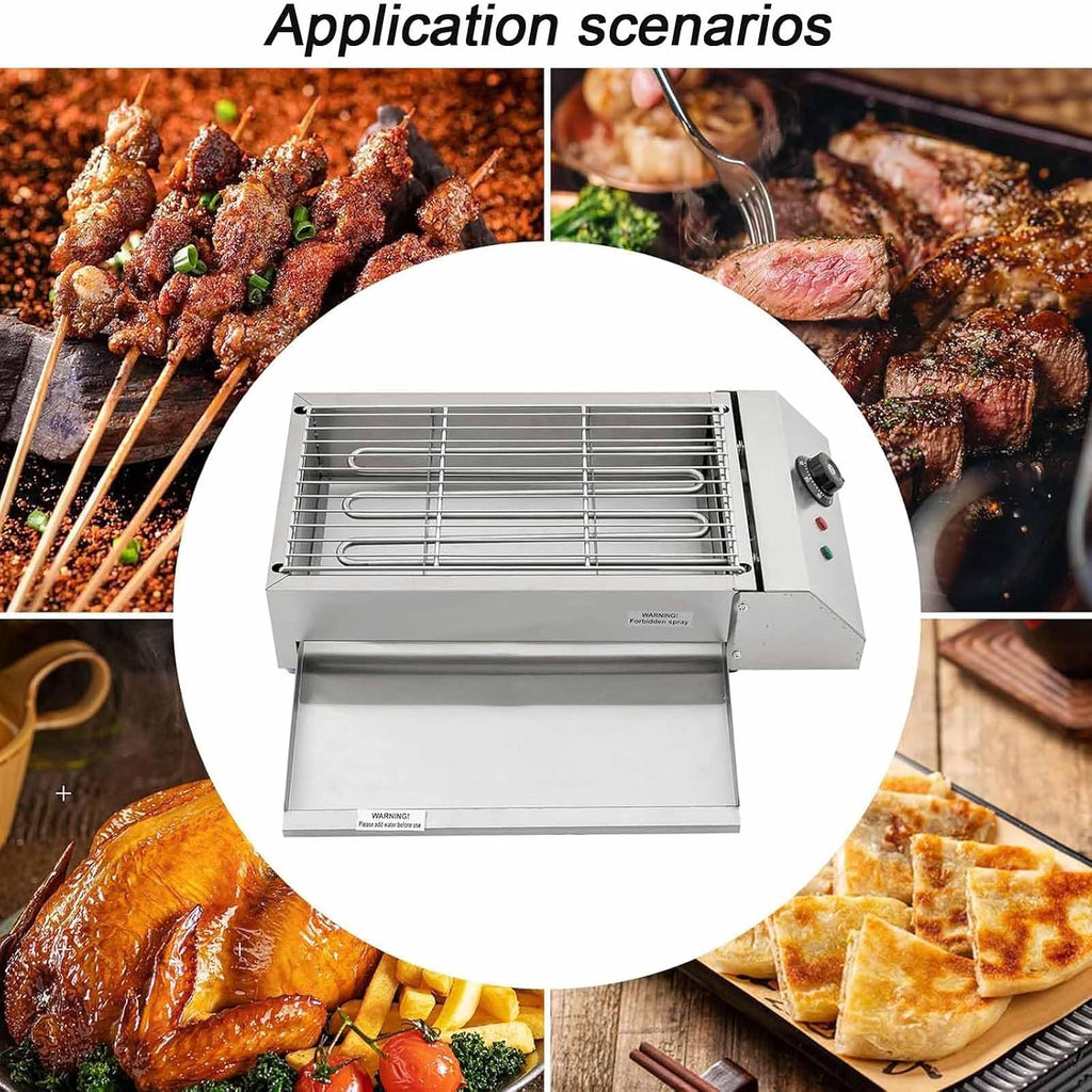 Electric Smokeless Indoor Grill, 1700W Stainless BBQ Grill Griddle Grill with Temperature Control 50-300°C & Non-stick Removable Griddle Plate, High Power U-heaters & Durable, For Camping