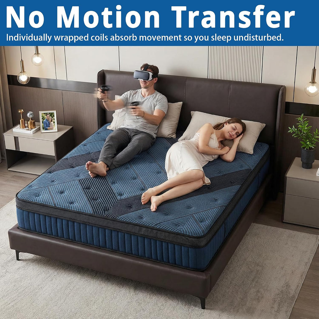 inight Queen Mattress, 12 Inch Medium Soft Hybrid, Nebulign Foam, Cloud Plush for Lightweight (<130lbs) & Side Sleepers, Fiberglass-Free, CFR 1633 Compliant