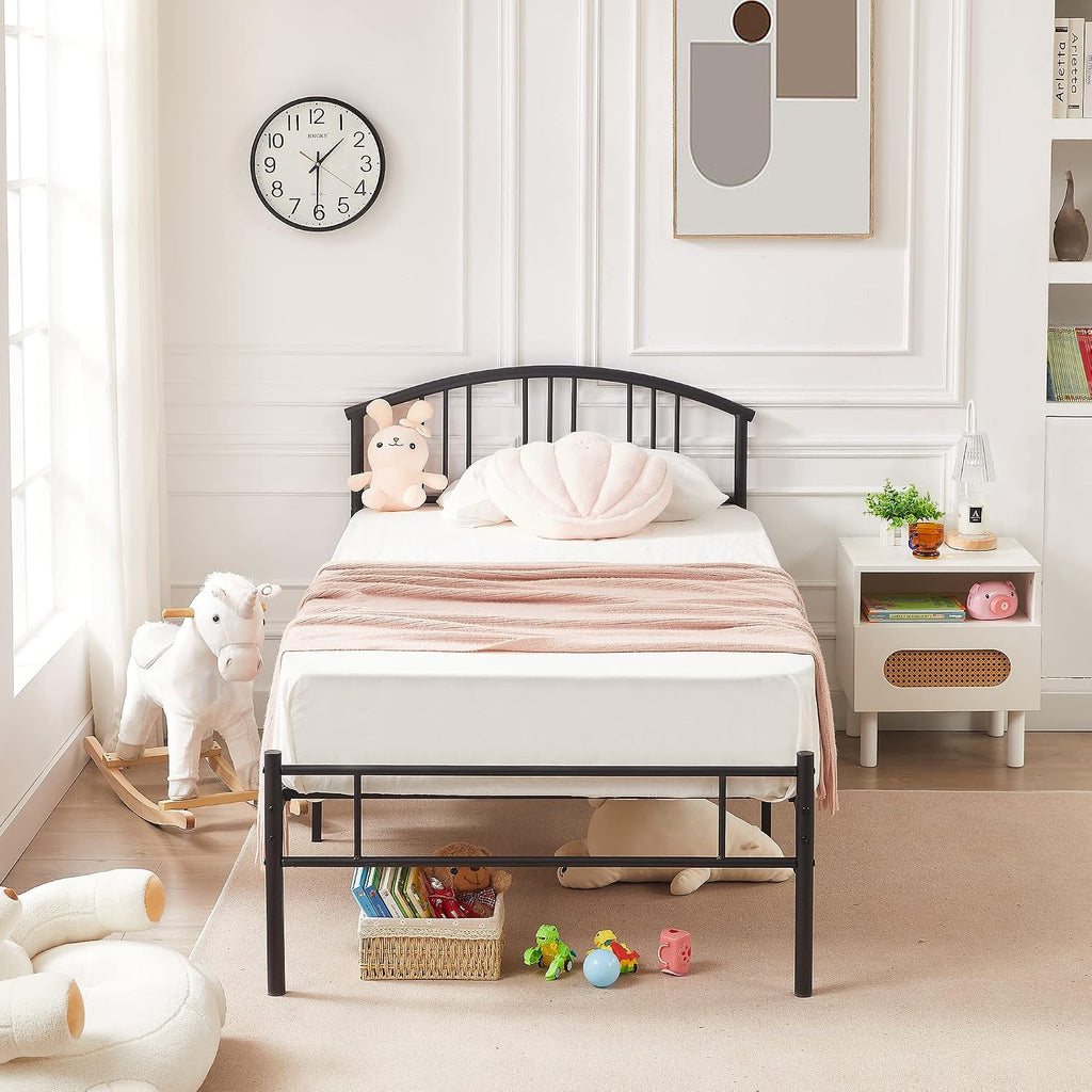 VECELO Twin Bed Frame with Headboard and Footboard, 14 Inch Metal Platform Mattress Foundation, Sturdy Premium Steel Slat/No Box Spring Needed