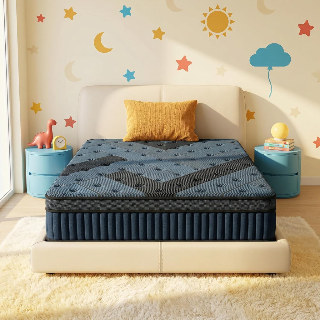 inight 10 Inch Twin Size Hybrid Mattress, Medium Firm Support for Average Weight (130-230lbs), Supportive Nebulign Foam & Silent Pocket Coils, Fiberglass-Free, CFR 1633 Compliant