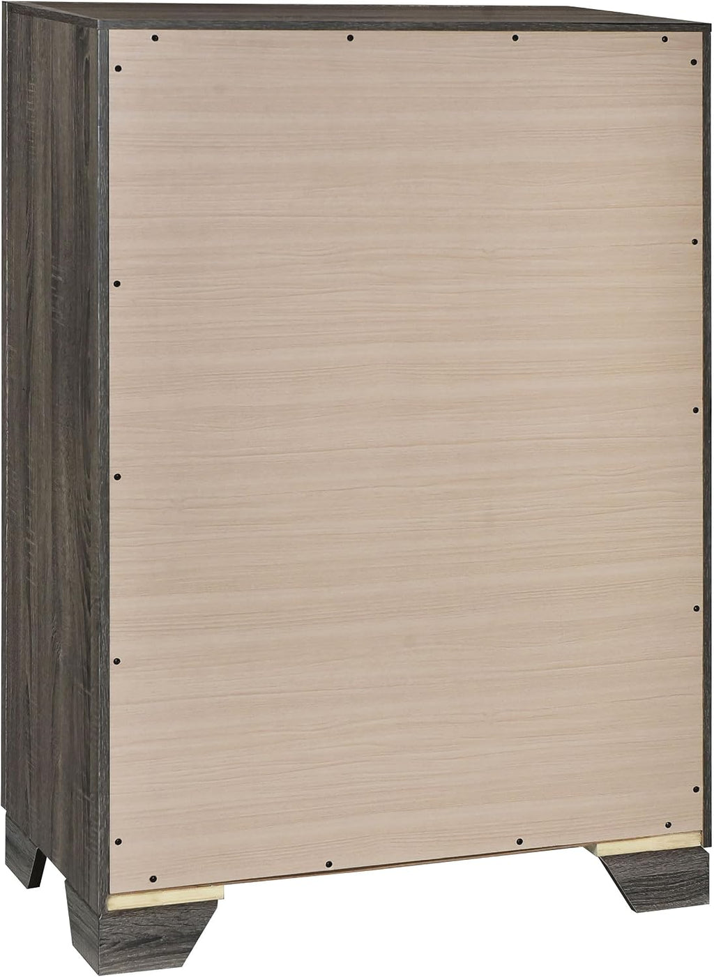 Coaster Home Furnishings Wright Transitional 5-Piece Bedroom Set Fabric Upholstered Eastern King Size Panel Bed Frame 52-inch Headboard Brown Oak 223341KE-S5