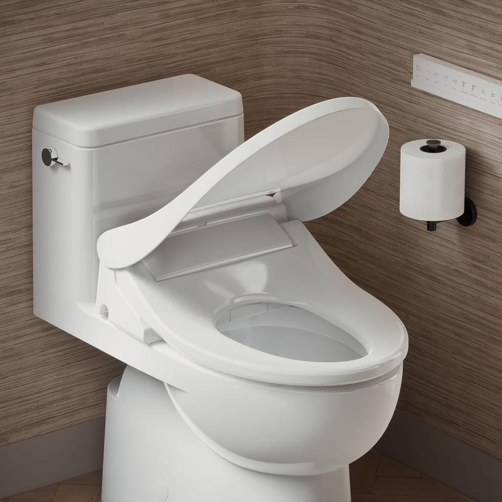 Kohler PureWash E880 Elongated Bidet Toilet Seat With Remote, Warm Water, Quiet-Close Lid Prevents Slamming, Easy Installation with Quick-Release, Self-Cleaning Wand, Adjustable Water Pressure