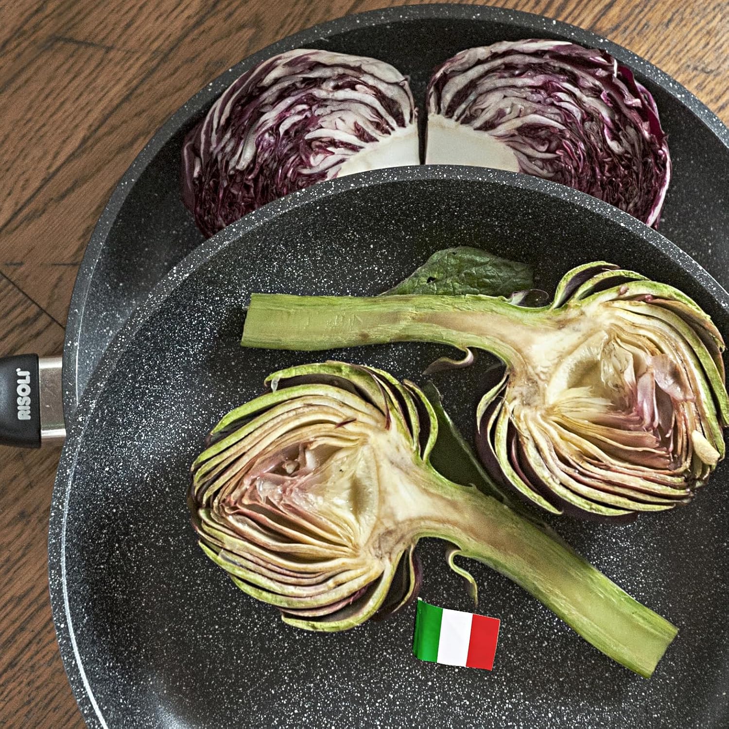 Risoli Nera Aluminum Saute Fry Pan, 10-Inch, Non-Stick Coating