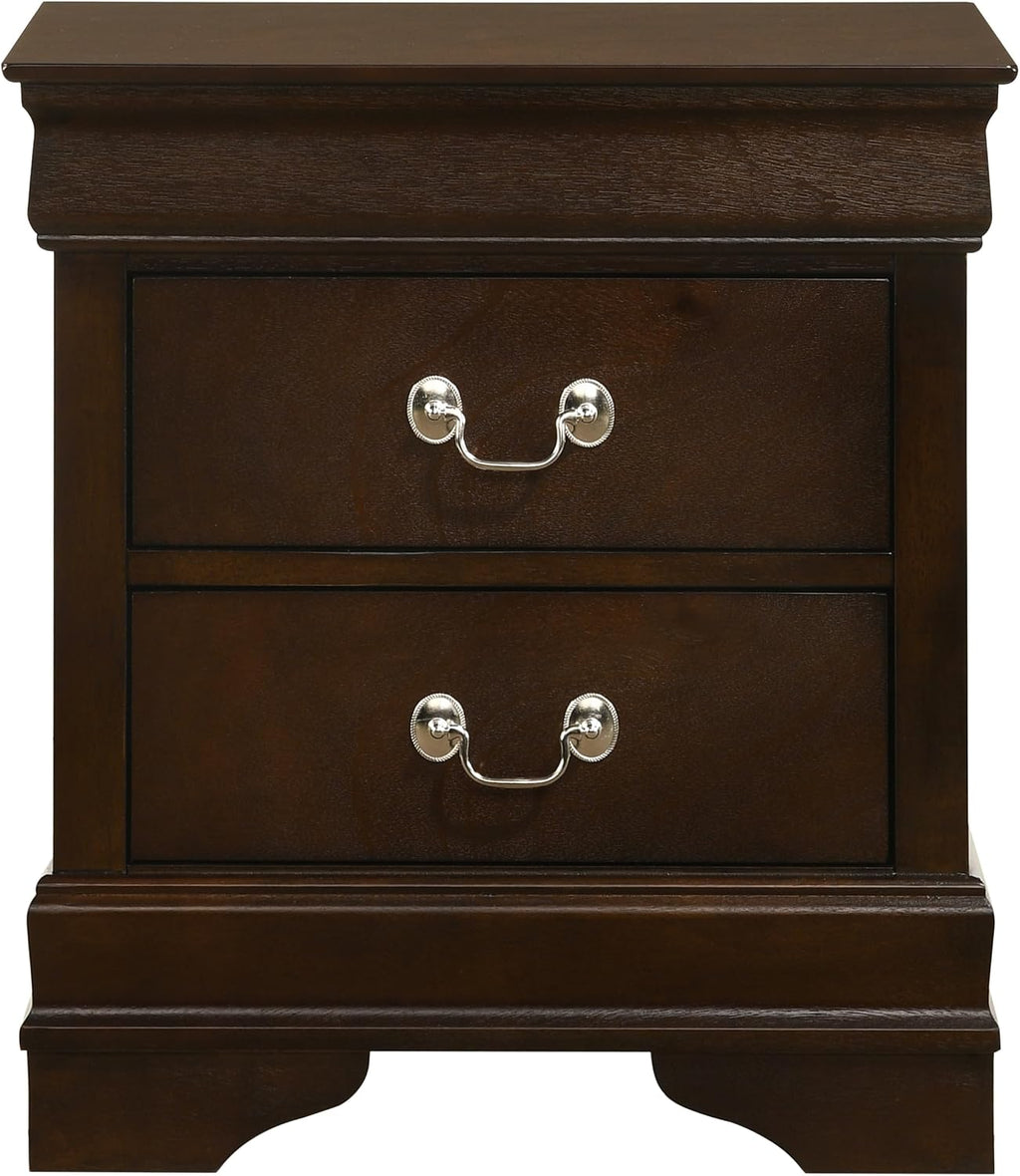 Coaster Home Furnishings Louis Philippe 5-piece Bedroom Set Eastern King Size Traditional Wooden Sleigh Bed Frame 47-Inch Panel Headboard Nightstand Dresser Mirror and Chest Brown 202411KE-S5