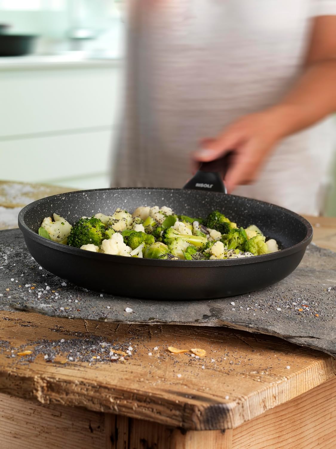 Risoli Nera Aluminum Saute Fry Pan, 10-Inch, Non-Stick Coating