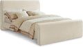 Meridian Furniture SloanCream-K Sloan Collection Modern | Contemporary Velvet Upholstered King Bed with Rich Soft Cream Velvet, Curved Headboard and Footboard, 82' W x 96' D x 45' H, Cream, King